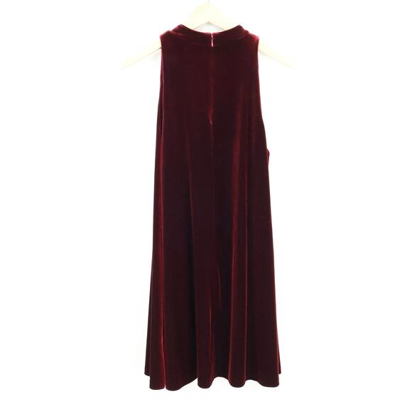 Cynthia Rowley A-Line Velvet Sleeveless Swing Dress Ruby Red Size Medium - Picture 2 of 7